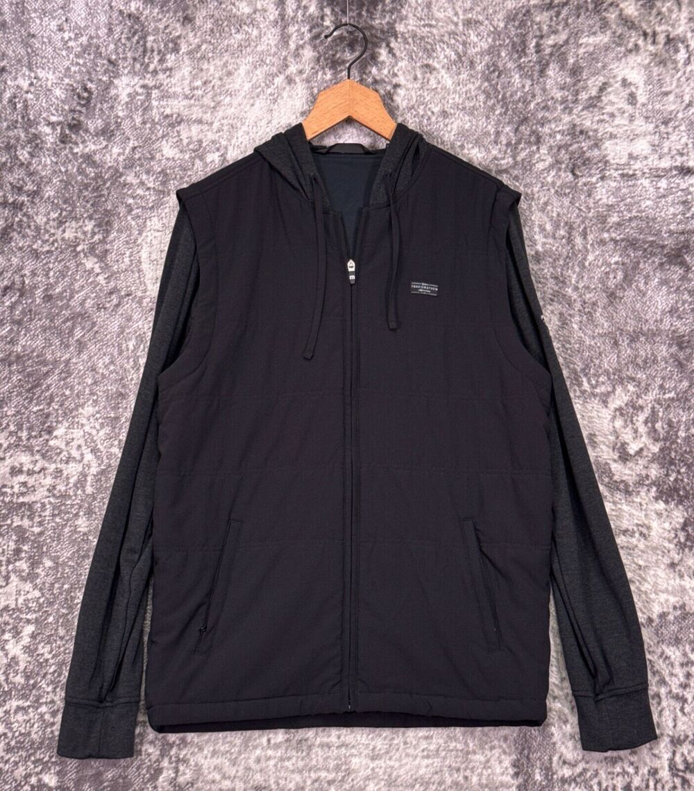 Travis Mathew Jacket Medium Mens Freezing Point 2.0 Black Full Zip Hooded